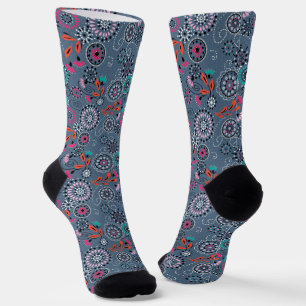 Ethnische Volksgruppe abstraktes Blumenmuster Retr Socken