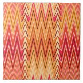 Ethnische Zickzack Damaskus, Gold, Rost und Creme Fliese (Vorderseite)