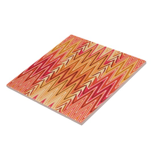 Ethnische Zickzack Damaskus, Gold, Rost und Creme Fliese (Seite)