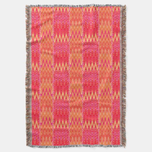 Ethnische Zickzack Damaskus, Korallenorange und Ro Decke (Vorderseite Vertikal)