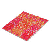 Ethnische Zickzack Damaskus, Korallenorange und Ro Fliese (Seite)