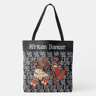 Ethnischer afrikanischer Tänzer mit Pattern-Hinter Tasche