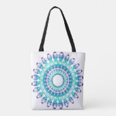Ethnischer aquamariner Mandala. Monogramm Tasche (Rückseite)