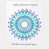 ethnischer aquamariner Mandala. Text Fleecedecke (Vorderseite)