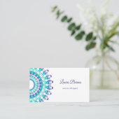 ethnischer aquamariner Mandala. Text Visitenkarte (Stehend Vorderseite)