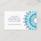 ethnischer aquamariner Mandala. Text Visitenkarte (Rückseite)