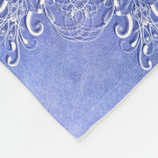 Ethnischer Blumenmandala. Fleecedecke (Ecke)