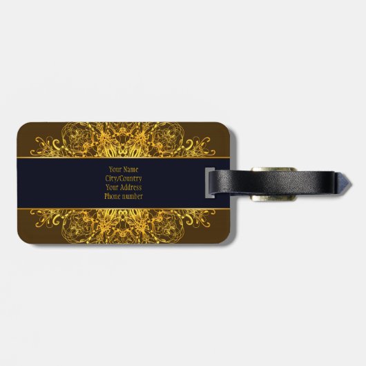 Ethnischer Blumenmandala. Gepäckanhänger (Rückseite horizontal)