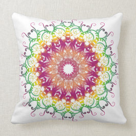 Ethnischer Blumenmandala. Kissen