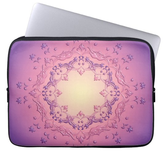 Ethnischer Blumenmandala. Laptopschutzhülle (Vorderseite)