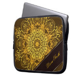 Ethnischer Blumenmandala. Laptopschutzhülle (Vorderseite Links)