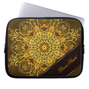 Ethnischer Blumenmandala. Laptopschutzhülle