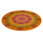 Ethnischer Blumenmandala. Schneidebrett (Ecke)