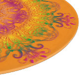 Ethnischer Blumenmandala. Schneidebrett (Ecke)