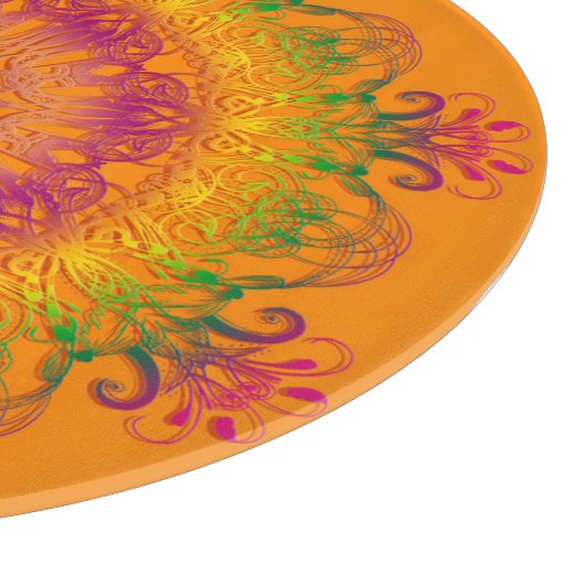 Ethnischer Blumenmandala. Schneidebrett (Ecke)