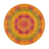 Ethnischer Blumenmandala. Schneidebrett (Vorderseite)