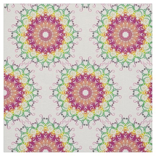 Ethnischer Blumenmandala. Stoff (Muster)