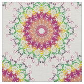 Ethnischer Blumenmandala. Stoff (Nahaufnahme)