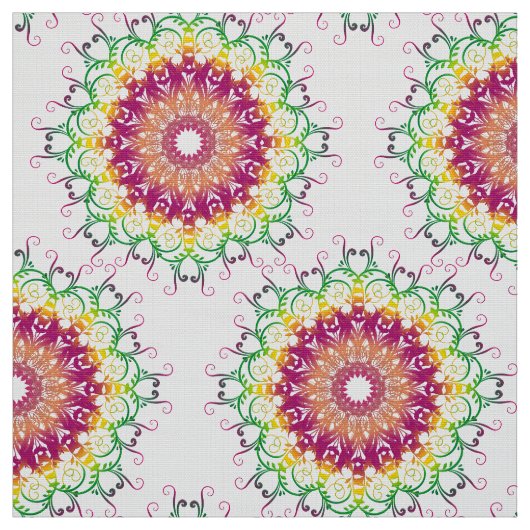 Ethnischer Blumenmandala. Stoff (Muster)
