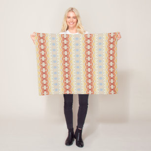 Ethnischer Bohemien-Stil geometrisches Muster Fleecedecke