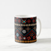 Ethnischer Boho: farbenfrohe Stämme nahtlos. Kaffeetasse (VorderseiteRechts)