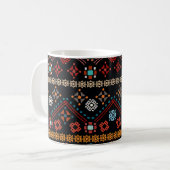 Ethnischer Boho: farbenfrohe Stämme nahtlos. Kaffeetasse (Vorderseite Links)