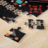 Ethnischer Boho: farbenfrohe Stämme nahtlos. Puzzle (Seite)
