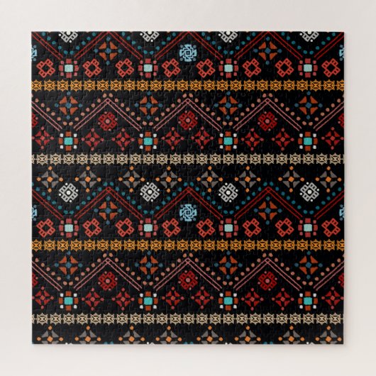 Ethnischer Boho: farbenfrohe Stämme nahtlos. Puzzle (Vertikal)