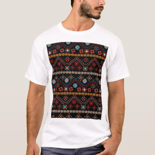 Ethnischer Boho: farbenfrohe Stämme nahtlos. T-Shirt