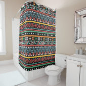 Ethnischer Boho: Geometrischer Pixel-Druck Duschvorhang (Beispiel)
