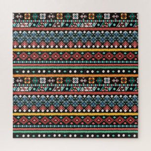 Ethnischer Boho: Geometrischer Pixel-Druck Puzzle