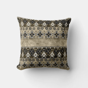 Ethnischer Boho-Grunge: Farbige Muster Kissen