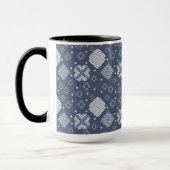ethnischer Boho-Stil Blau-Muster. Tasse (Links)