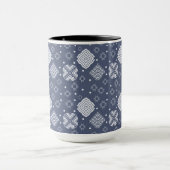 ethnischer Boho-Stil Blau-Muster. Tasse (Zentrum)