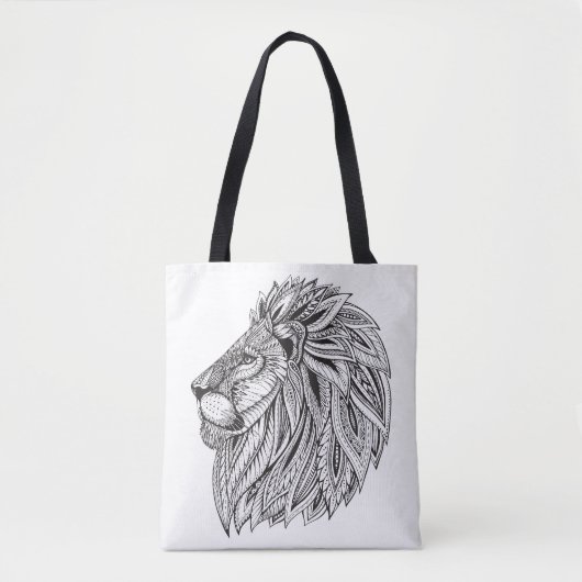 Ethnischer gemusterter Löwe-Kopf 2 Tasche (Vorderseite)