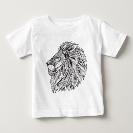 Ethnischer gemusterter Löwe-Kopf Baby T-shirt (Vorderseite)
