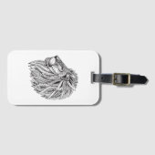 Ethnischer gemusterter Löwe-Kopf Gepäckanhänger (Vorderseite (Horizontal))