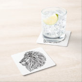 Ethnischer gemusterter Löwe-Kopf Rechteckiger Pappuntersetzer (Vor Ort)