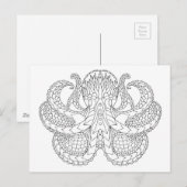 Ethnischer Gemusterter Oktopus Postkarte (Vorne/Hinten)