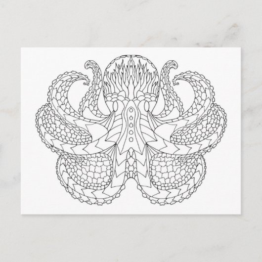 Ethnischer Gemusterter Oktopus Postkarte (Vorderseite)