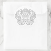 Ethnischer Gemusterter Oktopus Runder Aufkleber (Tasche)