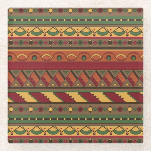 Ethnischer Hintergrund Glasuntersetzer (Vorderseite)