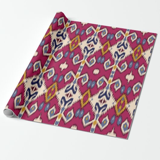 Ethnischer ikat-Zickzack Muster Hintergrund Tradit Geschenkpapier (Ungerollt)