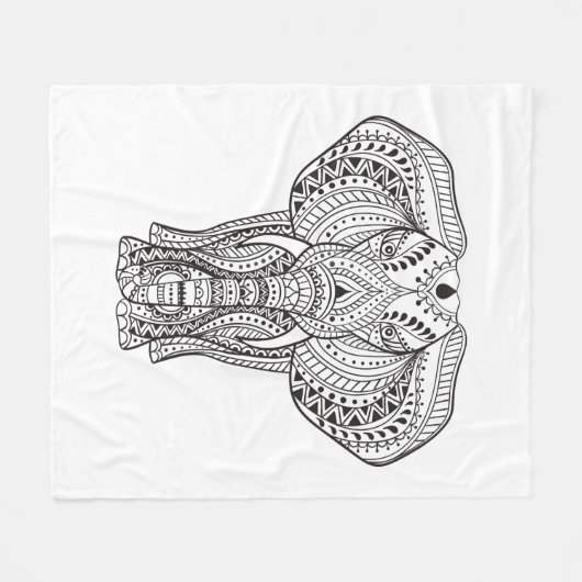 Ethnischer indischer Elefant Fleecedecke (Vorderseite (Horizontal))