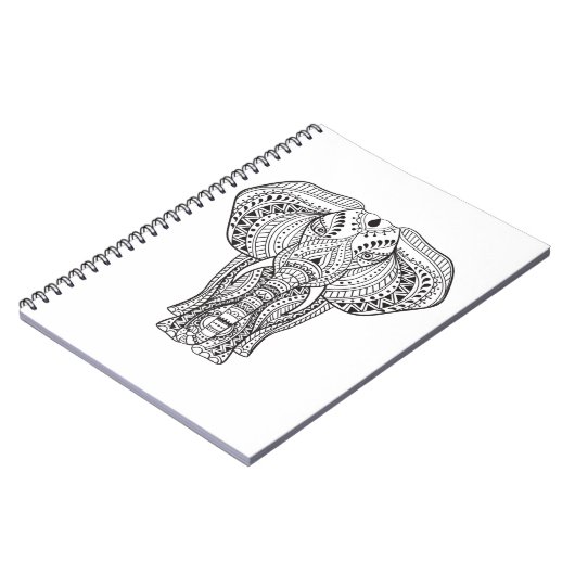 Ethnischer indischer Elefant Notizblock (Linke Seite)