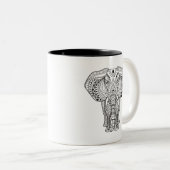 Ethnischer indischer Elefant Zweifarbige Tasse (VorderseiteRechts)