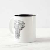 Ethnischer indischer Elefant Zweifarbige Tasse (Vorderseite Links)