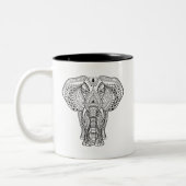 Ethnischer indischer Elefant Zweifarbige Tasse (Links)