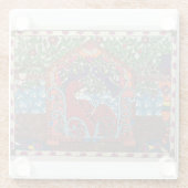 Ethnischer indischer Untersetzer im Madhubani-Stil (Rückseite)