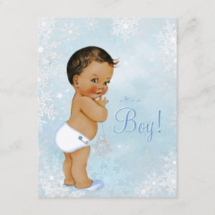 Ethnischer Junge Winter Wonderland Baby Shower Einladung